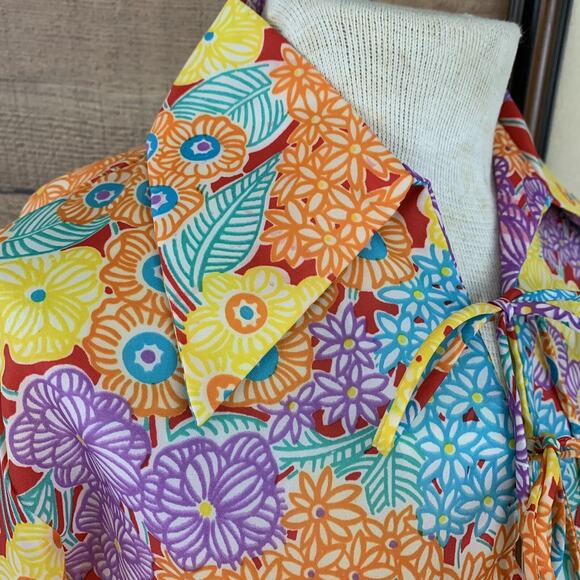 Vintage 1960’s 1970’s Psychedelic Boho Hippie Dagger Collar Popover Sz XS/Small - Picture 4 of 10